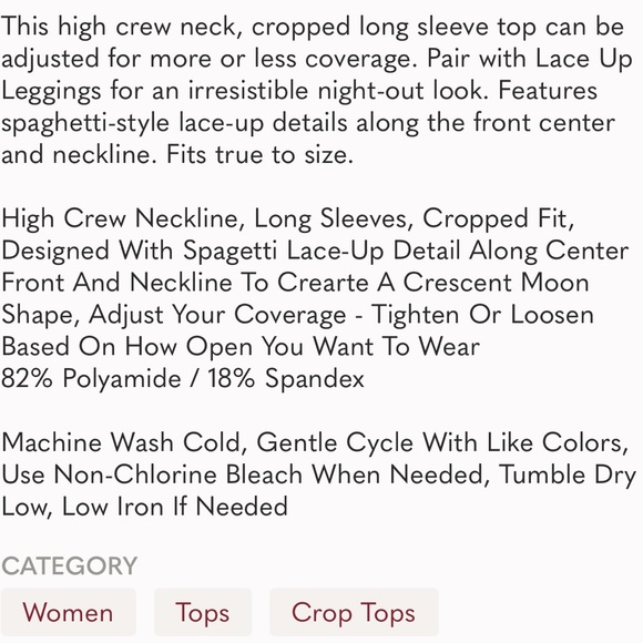 ✨SKIMS✨Cutout Lace up Long Sleeve Top in Onyx - Picture 6 of 6